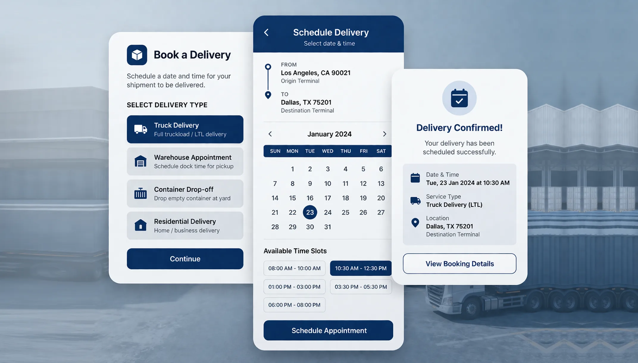 Delivery Scheduling and Appointment Booking